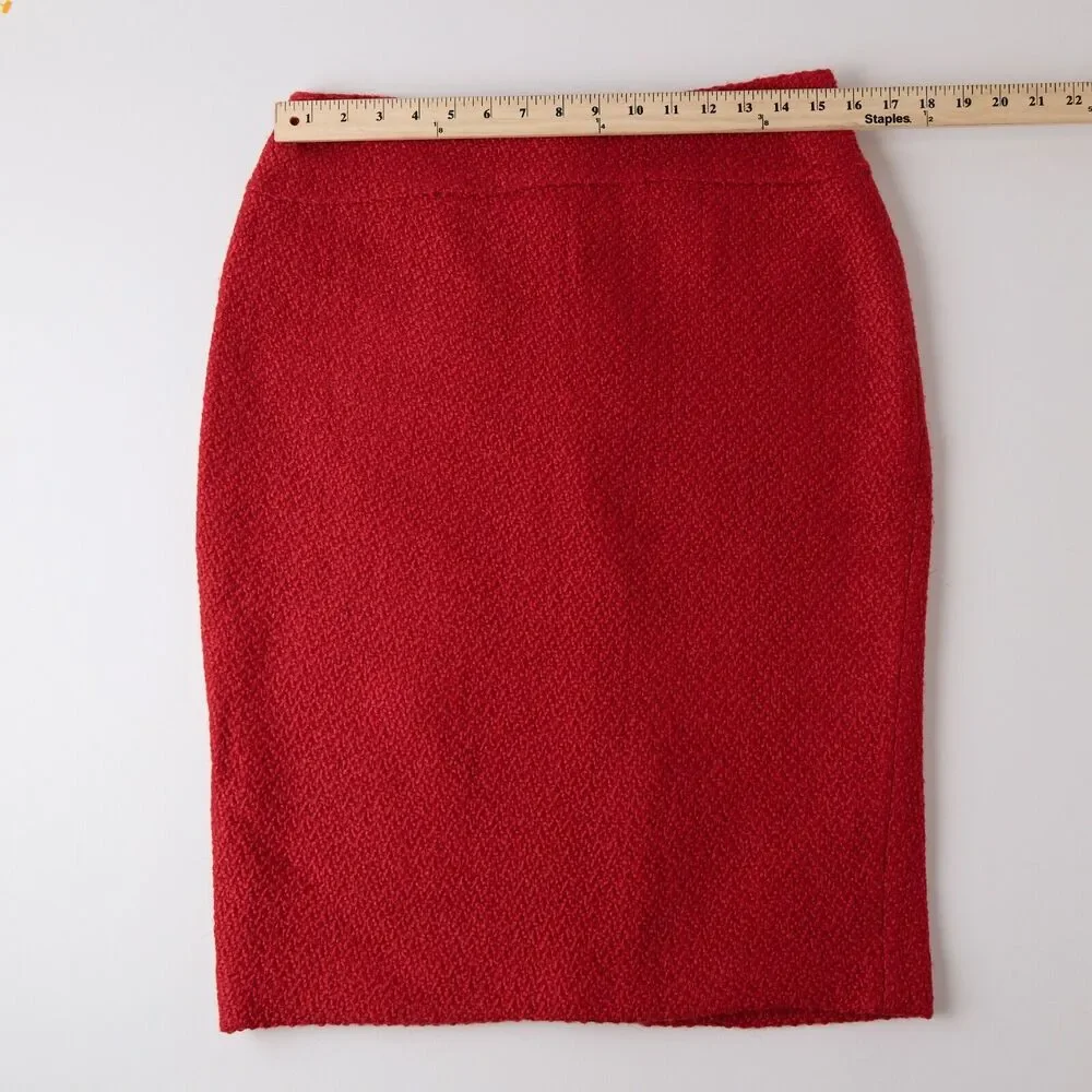 Moulinette Soeurs Pencil Skirt 6 Tweed Classic Boucle Wool‎ Retro Valentines Day - Picture 3 of 9